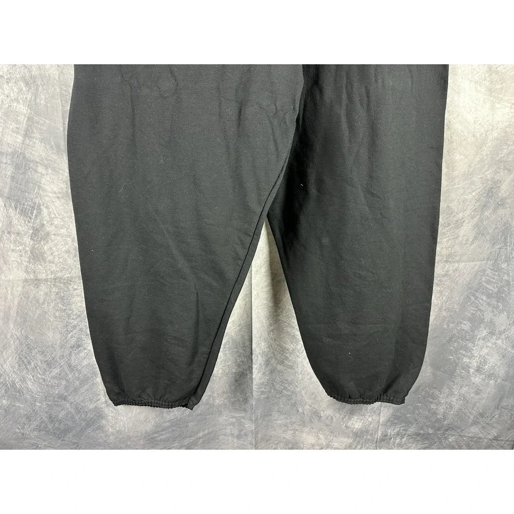 Vtg Hanes Sweatpants Mens 2XL Black Cotton‎ Elastic Cuff Lounge Comfort Blend